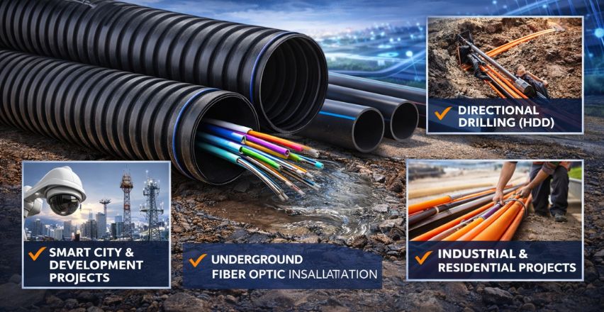 ท่อ HDPE ร้อยสายสื่อสาร เหมาะกับงานแบบไหน