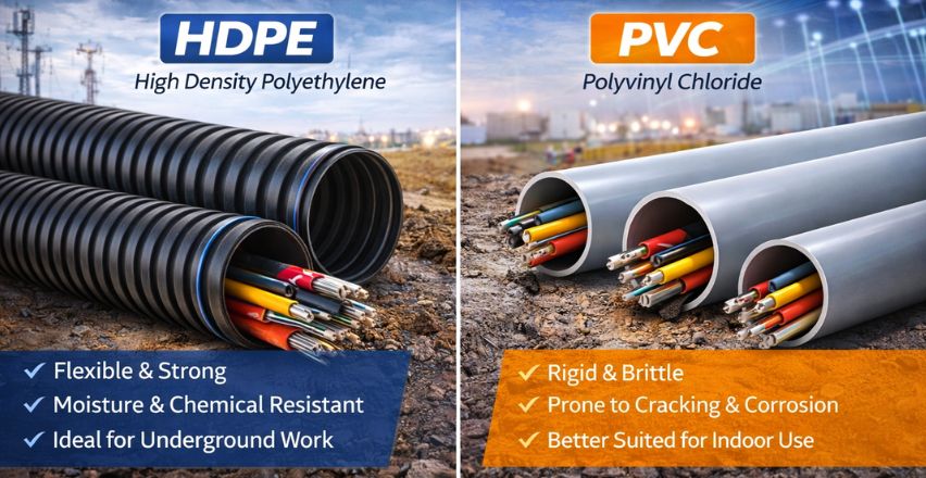 ท่อ HDPE ร้อยสายไฟคืออะไร ใช้ต่างจากท่อ PVC อย่างไร
