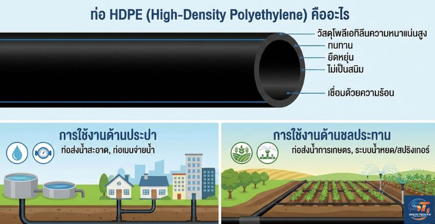 ท่อ HDPE คืออะไร ใช้งานด้านประปาและชลประทานอย่างไร