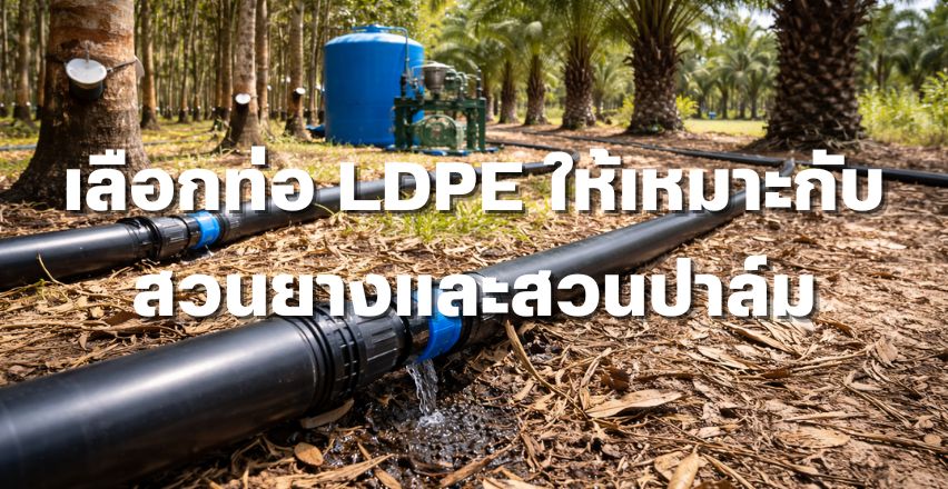 เลือกท่อ LDPE ให้เหมาะกับสวนยางและสวนปาล์ม
