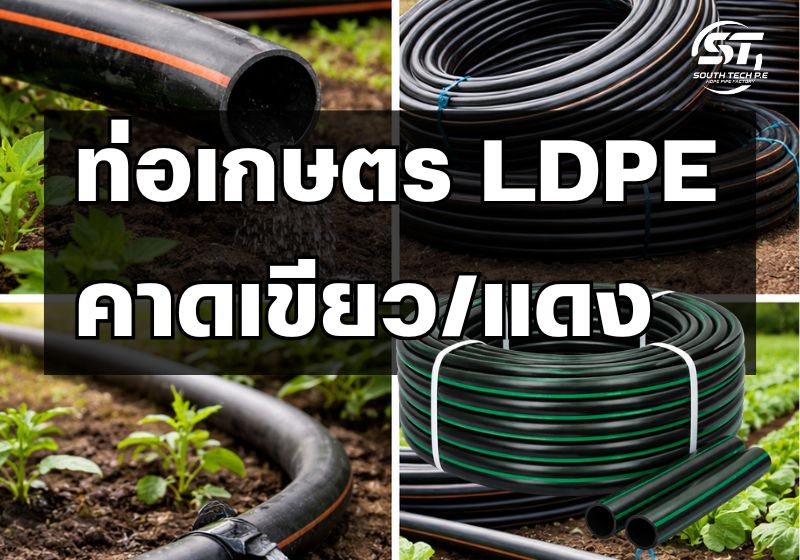 ท่อเกษตร LDPE คาดเขียว 100 ม 32 มม PN4 ราคาส่ง ภาคใต้
